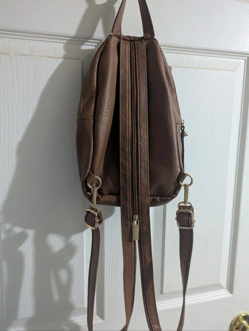 Brown Leather Sling Backpack -